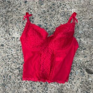 Ashley Stewart Red Lace Tank Top